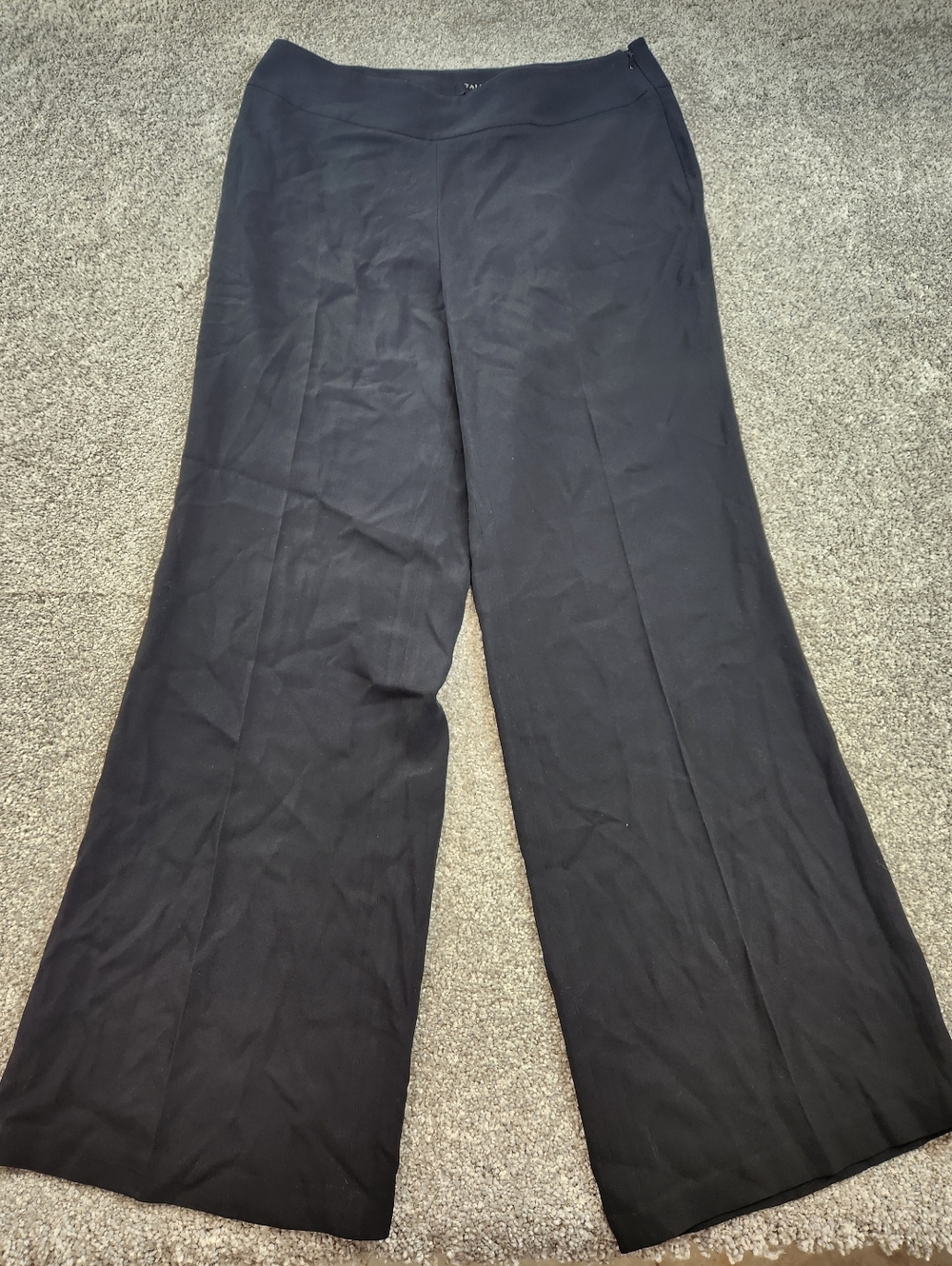 Talbots Black Classic Zip Wide Leg Pants Size 12